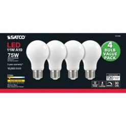 Dimmable 11 Watt 2700K A19 LED Light Bulb By Satco 11 Dimmable 11 Watt 2700K A19 LED Light Bulb By Satco -Light Bulbs Sales Store Satco S12438 301