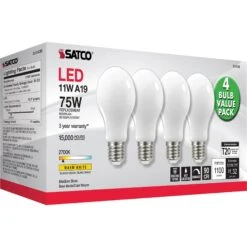 Dimmable 11 Watt 2700K A19 LED Light Bulb By Satco 9 Dimmable 11 Watt 2700K A19 LED Light Bulb By Satco -Light Bulbs Sales Store Satco S12438 307