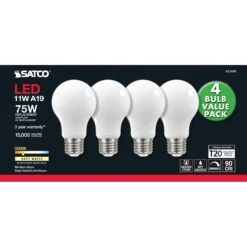 Dimmable 11 Watt 3000K A19 LED Light Bulb By Satco -Light Bulbs Sales Store Satco S12439 301