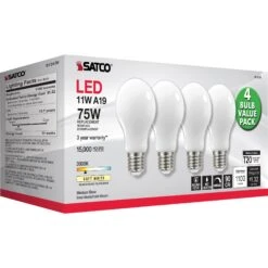 Dimmable 11 Watt 3000K A19 LED Light Bulb By Satco -Light Bulbs Sales Store Satco S12439 307