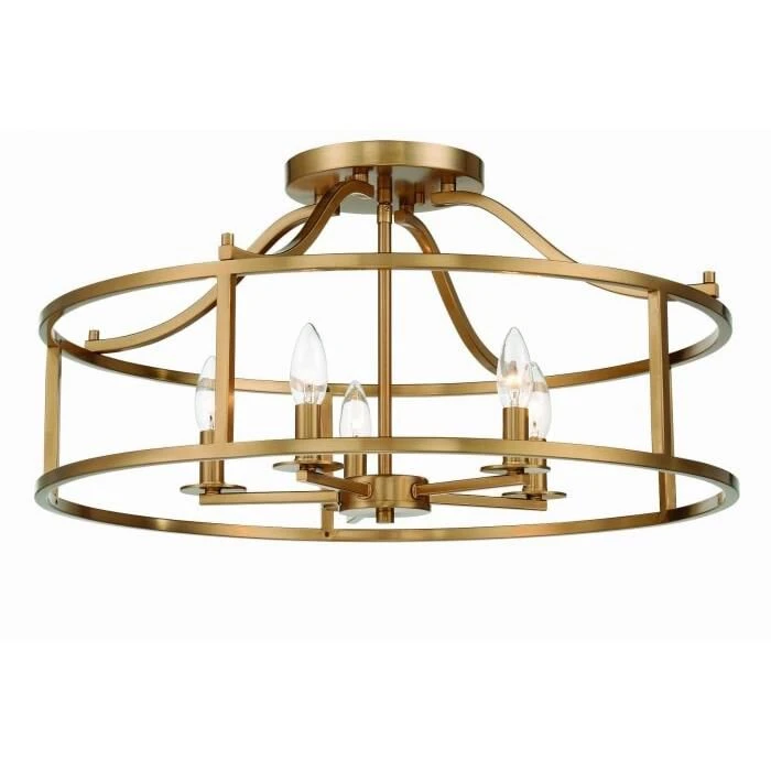 Stockton 24 Inch 5 Light Semi Flush Mount By Savoy House 7 Stockton 24 Inch 5 Light Semi Flush Mount By Savoy House - Image 5