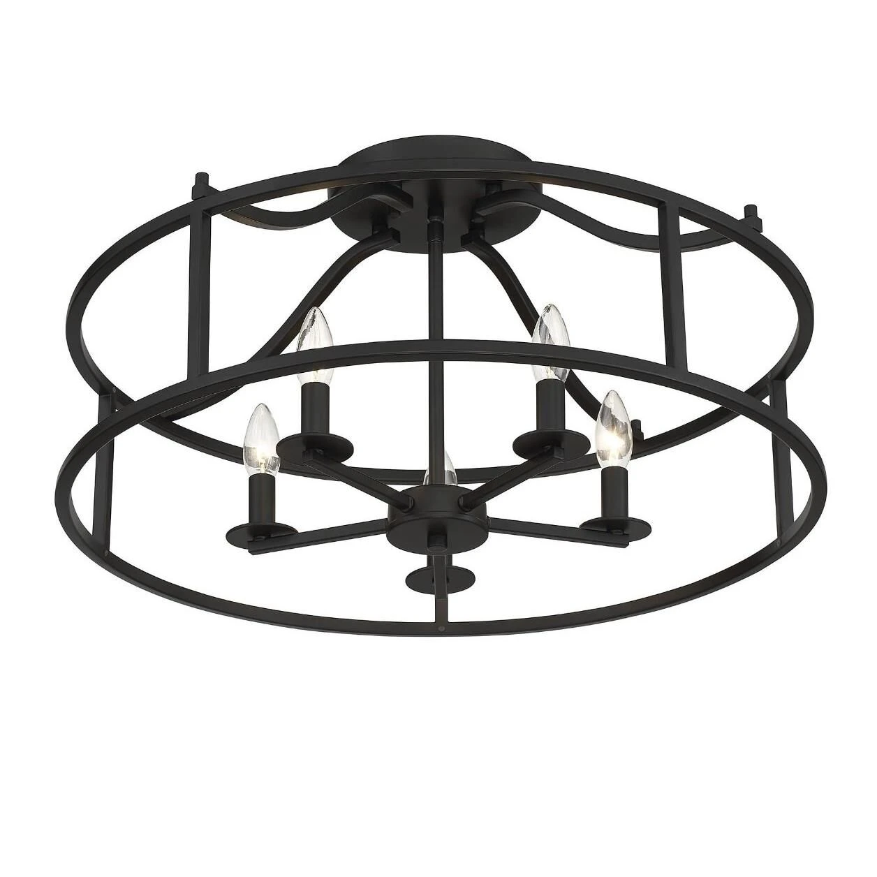 Stockton 24 Inch 5 Light Semi Flush Mount By Savoy House 5 Stockton 24 Inch 5 Light Semi Flush Mount By Savoy House - Image 3