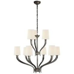 Chapman & Myers Ruhlmann 35 Inch 9 Light Chandelier By Visual Comfort Signature Collection -Light Bulbs Sales Store Visual Comfort Signature Collection CHC2465BZL