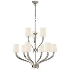 Chapman & Myers Ruhlmann 35 Inch 9 Light Chandelier By Visual Comfort Signature Collection -Light Bulbs Sales Store Visual Comfort Signature Collection CHC2465PNL