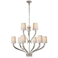 Chapman & Myers Ruhlmann 35 Inch 9 Light Chandelier By Visual Comfort Signature Collection -Light Bulbs Sales Store Visual Comfort Signature Collection CHC2465PNNP