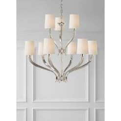Chapman & Myers Ruhlmann 35 Inch 9 Light Chandelier By Visual Comfort Signature Collection -Light Bulbs Sales Store Visual Comfort Signature Collection CHC2465PNNP room