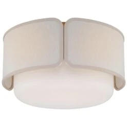 Kate Spade New York Eyre 13 Inch 1 Light LED Flush Mount By Visual Comfort Signature Collection -Light Bulbs Sales Store Visual Comfort Signature Collection KS4081SBWGLCRE