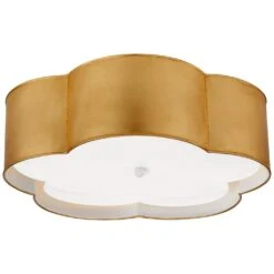 Kate Spade New York Bryce 20 Inch 4 Light Flush Mount By Visual Comfort Signature Collection -Light Bulbs Sales Store Visual Comfort Signature Collection KS4118GWHTFA