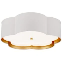 Kate Spade New York Bryce 20 Inch 4 Light Flush Mount By Visual Comfort Signature Collection -Light Bulbs Sales Store Visual Comfort Signature Collection KS4118WHTGFA
