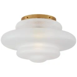 Kelly Wearstler Tableau 15 Inch Flush Mount By Visual Comfort Signature Collection -Light Bulbs Sales Store Visual Comfort Signature Collection KW4271ABVG