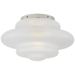 Kelly Wearstler Tableau 15 Inch Flush Mount By Visual Comfort Signature Collection -Light Bulbs Sales Store Visual Comfort Signature Collection KW4271PNVG