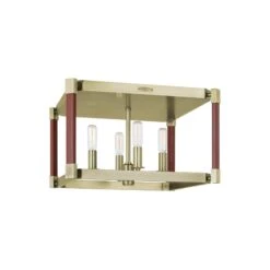 Lauren Ralph Lauren Hadley 14 Inch 4 Light Flush Mount By Visual Comfort Studio Collection -Light Bulbs Sales Store Visual Comfort Studio Collection FS LF1034TWB ALT23Q