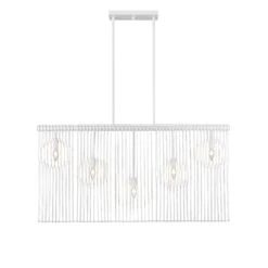 Contour 45 Inch 5 Light Linear Suspension Light By Z-Lite -Light Bulbs Sales Store Z Lite 801 5L WH AT 4