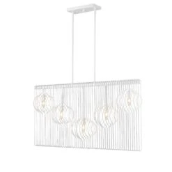 Contour 45 Inch 5 Light Linear Suspension Light By Z-Lite -Light Bulbs Sales Store Z Lite 801 5L WH AT 5